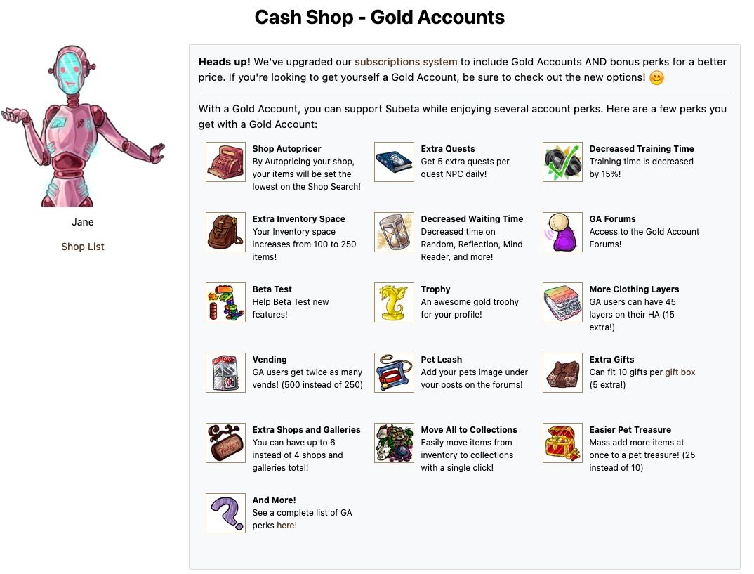 Benefits that come with a Gold Account